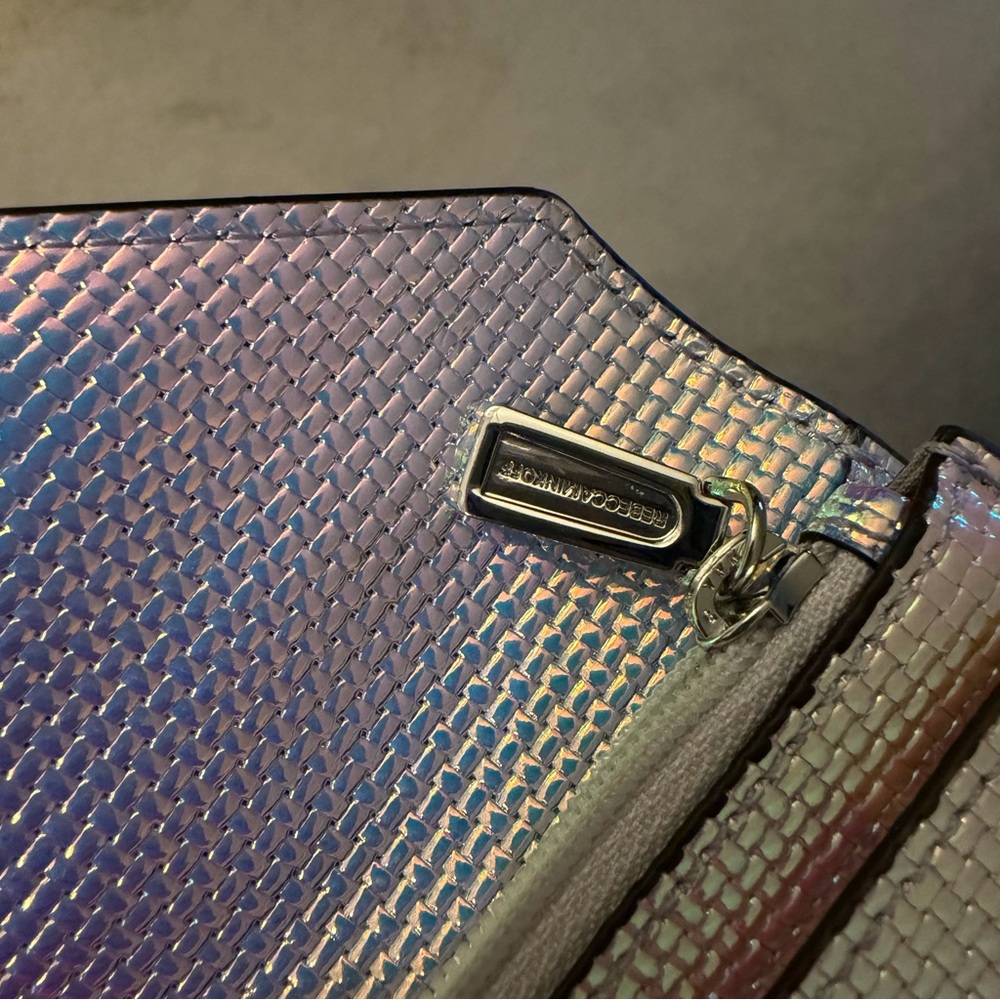 NWT Rebecca Minkoff Molly Metro mini wallet in Opal Iridescent, silver hardware - Picture 7 of 8